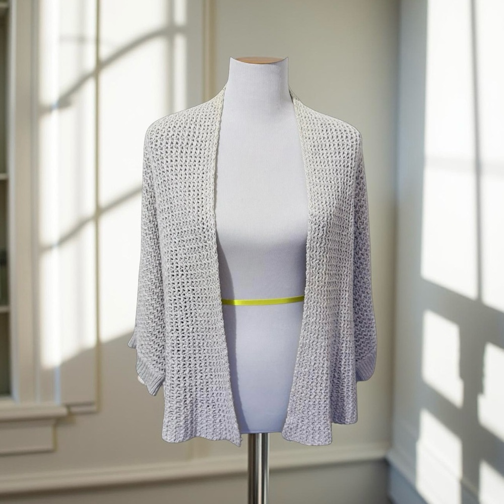 Eileen Fisher Ivory Beige Open-Front Poncho